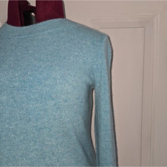 J. Crew Blue Crew Neck Cashmere Sweater - Picture 2 of 10